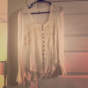 Free People Cream Top